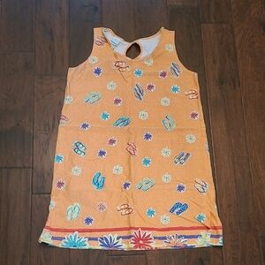 On White women's swimsuit cover-up with Flip-Flop Print size Medium